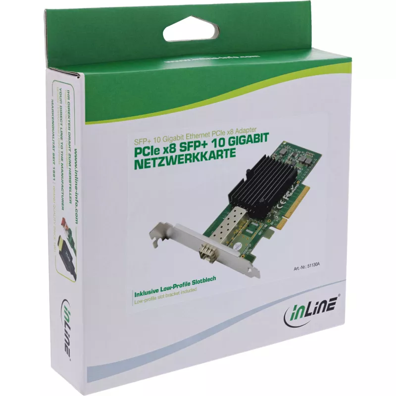 InLine κάρτα δικτύου 10 Gigabit, 1x SFP+, PCIe x8, με Low-Profile-Blende