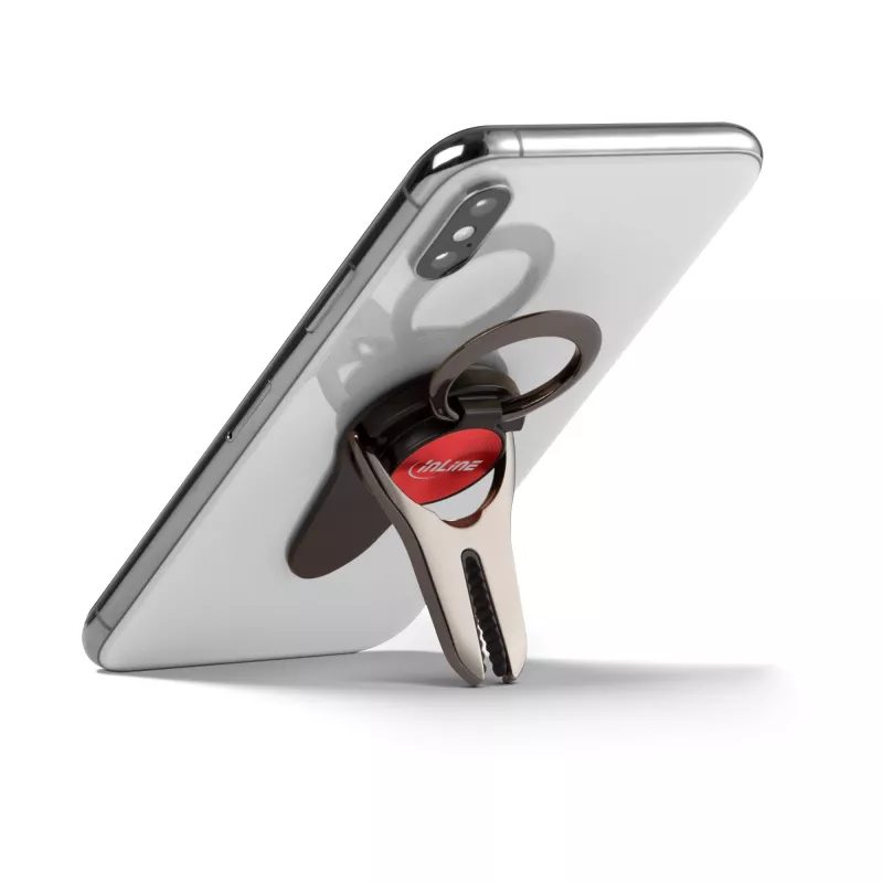 InLine βάση αυτοκινήτου smartphone 3-in-1, βάση, θήκη δακτύλου, κόκκινο