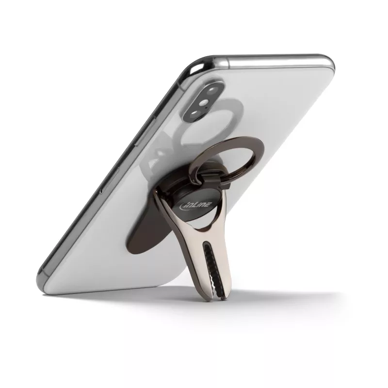 InLine βάση αυτοκινήτου smartphone 3-in-1, βάση, θήκη δακτύλου, μαύρο