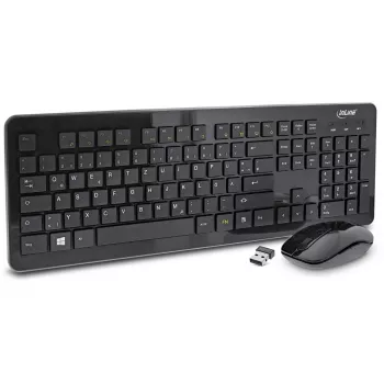 InLine Design σετ επιφάνειας εργασίας, USB 2,4 GHz, μέγ. 1600 dpi, μαύρο, ΓΕΡΜΑΝΙΚΟ