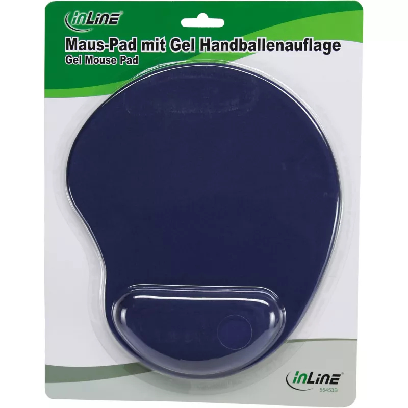 InLine Mauspad, στήριγμα καρπού από gel, 230 x 205 x 20 mm, μπλε