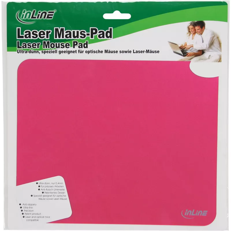 Mauspad InLine 55456R Laser ultra λεπτό κόκκινο 220x180x0,4mm