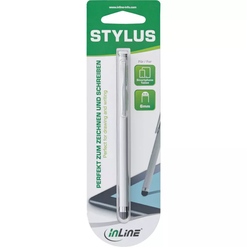 InLine Stylus, στυλό για οθόνες αφής smartphone & tablet, ασημί