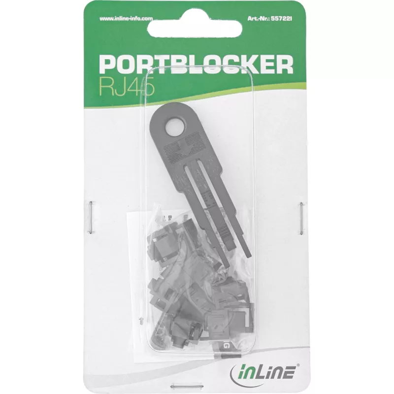 InLine RJ45-Portblocker, σετ εκκίνησης με 10 blockers και κλειδί, μαύρο
