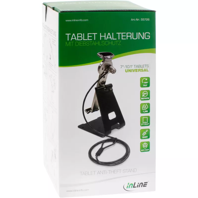 InLine universal βάση ασφάλισης tablet για 7 ίντσες–10,1 ίντσες με κλειδαριά 1,5 m