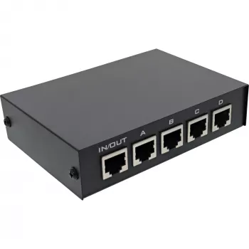 InLine χειροκίνητος διακόπτης RJ45 1 σε 4, 5x υποδοχή RJ45 Fast Ethernet