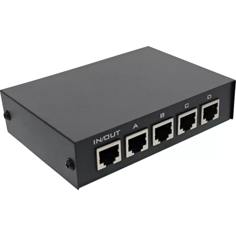 InLine χειροκίνητος διακόπτης RJ45 1 σε 4, 5x υποδοχή RJ45 Fast Ethernet