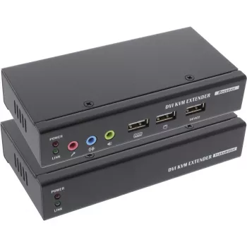 InLine DVI USB KVM Extender over TP καλώδιο με ήχο έως 50m