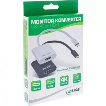 InLine μετατροπέας οθόνης USB, βύσμα USB-C σε υποδοχή HDMI (DP Alt Mode), 4K/60Hz