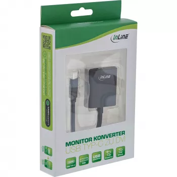 Μετατροπέας οθόνης USB InLine 64103B βύσμα USB-C σε υποδοχή DVI