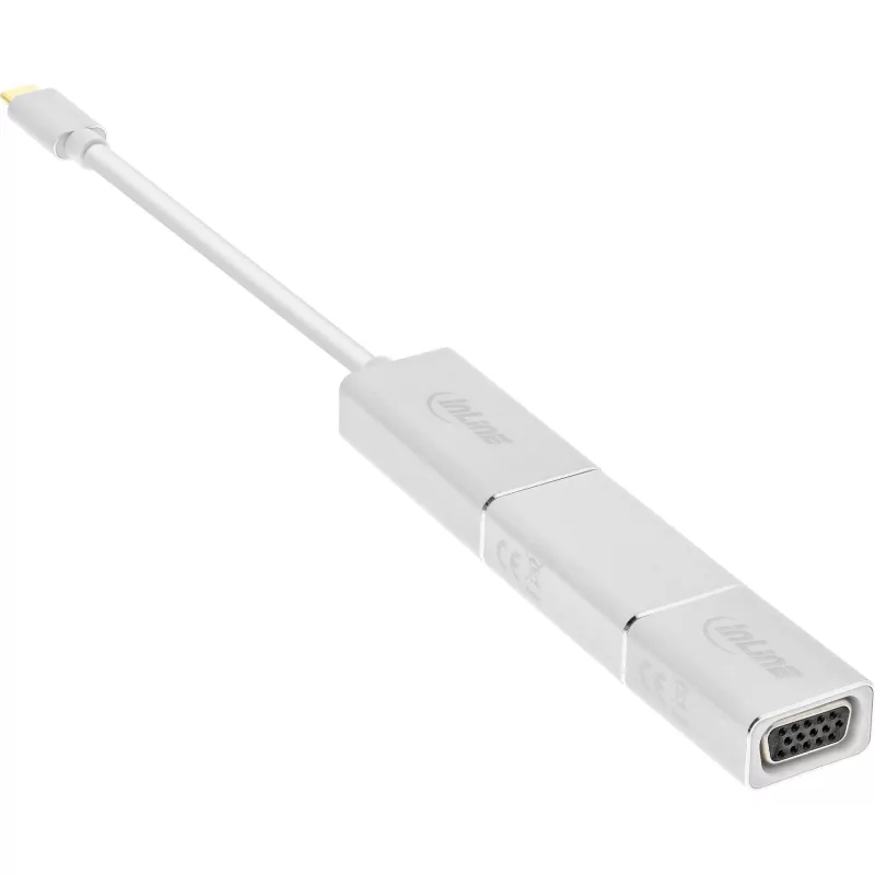 Σετ μετατροπέα οθόνης USB InLine 6-in-1, 4K/60Hz ασημί