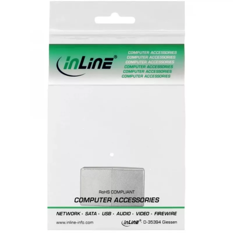 InLine Ζεύκτης καλωδίου patch Cat.5e 2x RJ45 υποδοχή θηλυκή θωρακισμένος ευθύς