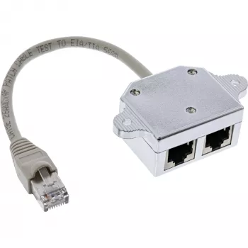 InLine Αντάπτορας ISDN T Cat.5e RJ45 βύσμα αρσενικό σε 2x RJ45 υποδοχή θηλυκή 15cm