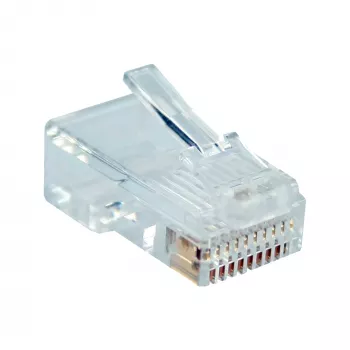 InLine Βύσμα αρσενικό modular 10P10C για πρέσα – Western υποδοχή θηλυκή σε καλώδιο ταινίας, διαφανές, 10 τεμ.