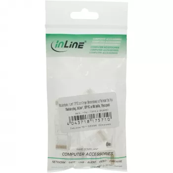 InLine Βύσμα αρσενικό modular 10P10C για πρέσα – Western υποδοχή θηλυκή σε καλώδιο ταινίας, διαφανές, 10 τεμ.