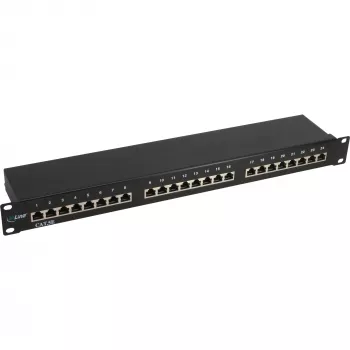 InLine Patch Panel 19 ίντσες Cat.5e 24 Port 1U μαύρο RAL9005