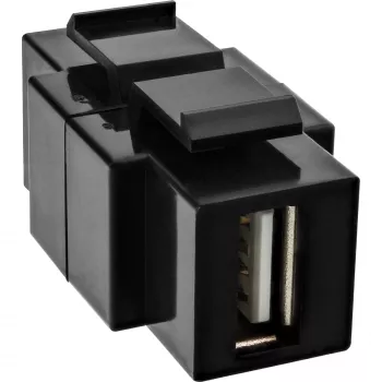 InLine Μονάδα USB 2.0 Snap-In, USB 2.0 A υποδοχή θηλυκή/υποδοχή θηλυκή, λευκό κουτί