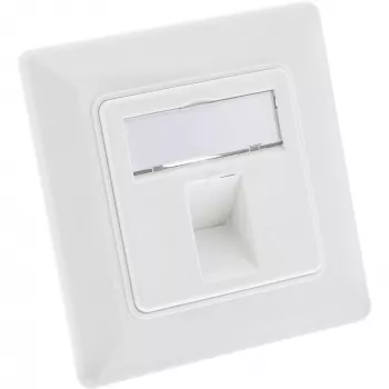 InLine Σετ πλαισίου για 1x RJ45 υποδοχή θηλυκή/LSA ένθετο, Keystone SNAP-In, λευκό RAL9010