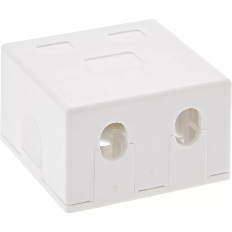 InLine Επιτοίχιο κουτί για Keystone 2x RJ45 λευκό 76202B