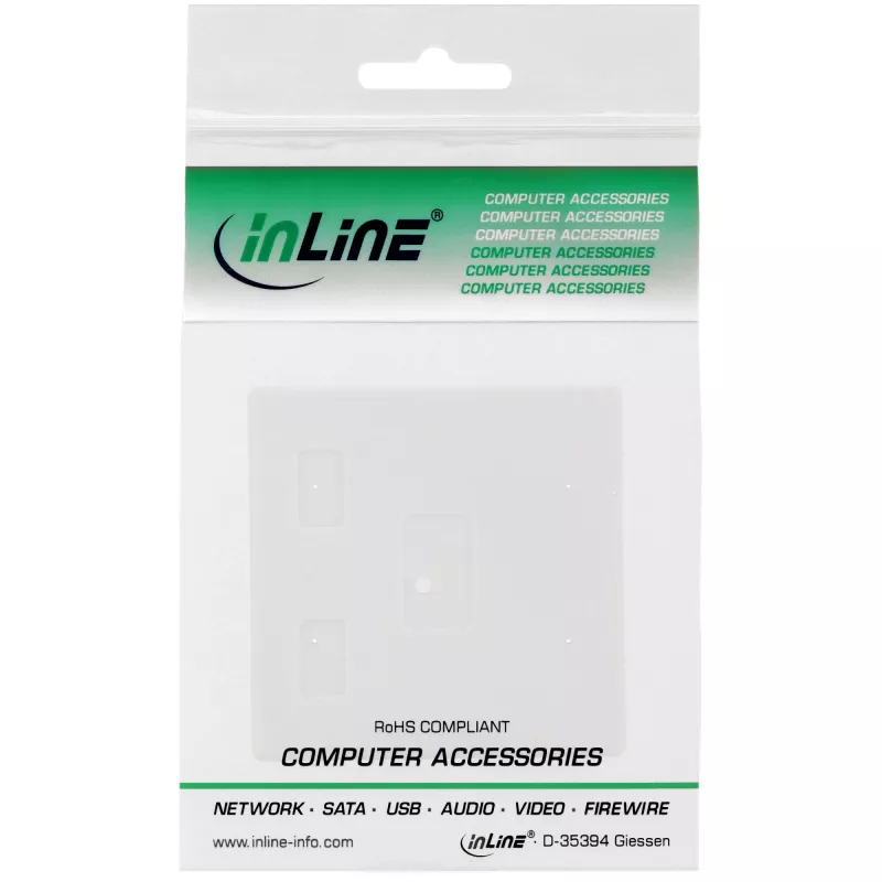 InLine Επιτοίχιο κουτί για Keystone 2x RJ45 λευκό 76202B