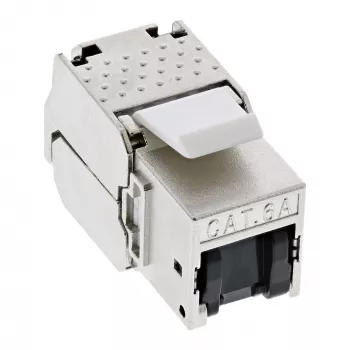 InLine RJ45 Keystone Jack Snap-In μονάδα Cat.6a, με καπάκι προστασίας σκόνης μαύρο