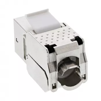 InLine RJ45 Keystone Jack Snap-In μονάδα Cat.6a, με καπάκι προστασίας σκόνης μαύρο