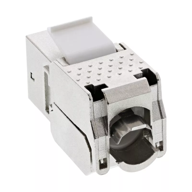 InLine RJ45 Keystone Jack Snap-In μονάδα Cat.6a, με καπάκι προστασίας σκόνης μαύρο