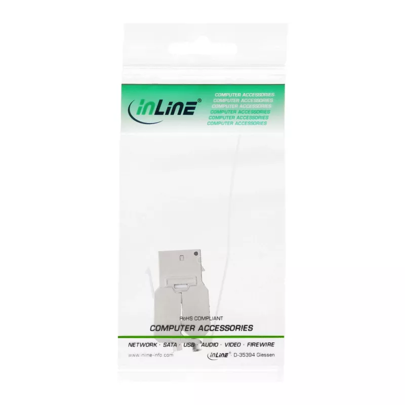 InLine RJ45 Keystone Jack Snap-In μονάδα Cat.6a, με καπάκι προστασίας σκόνης μαύρο