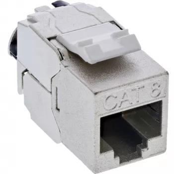 InLine Keystone RJ45 υποδοχή θηλυκή λεπτή, SNAP-In, Cat.8.1, ενσωματωμένος δεσμός καλωδίου