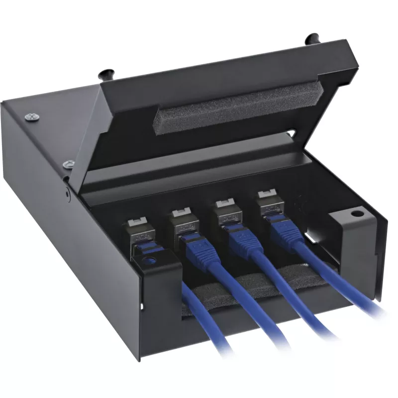 InLine Surface Mount Box για Keystone 4x RJ45 μαύρο 76202X