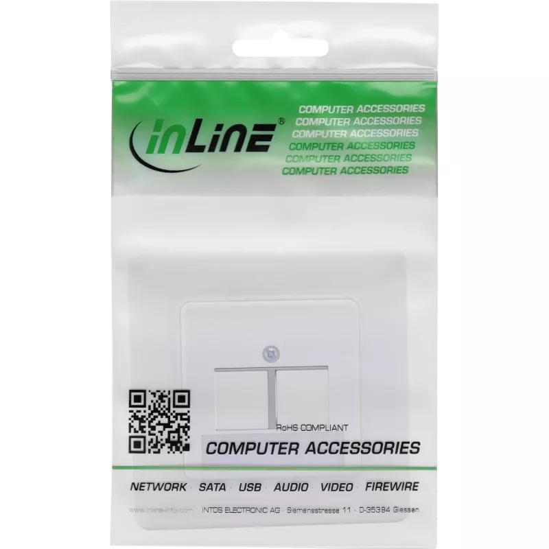 InLine Σετ πλαισίου για 2x RJ45 Keystone SNAP-In 90°, λευκό RAL9010