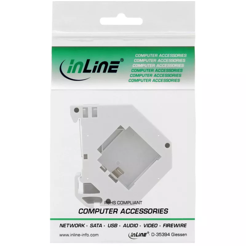 InLine Βάση Keystone για ράγα DIN, 1-Port, ανοιχτό γκρι