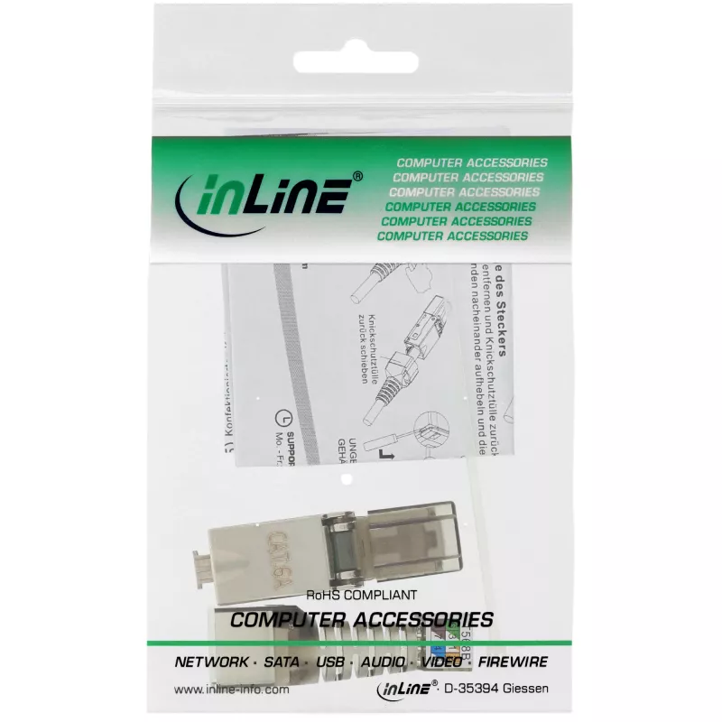 InLine Βύσμα RJ45 Cat.6A 500MHz τερματιζόμενο επιτόπου θωρακισμένο 76204A