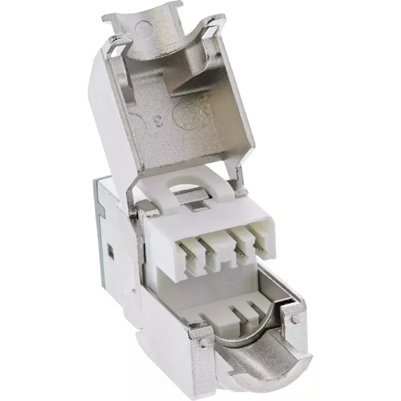 InLine Keystone υποδοχή RJ45, θωρακισμένη, Cat.6A, γκρι συσκευασία 8 τεμ.