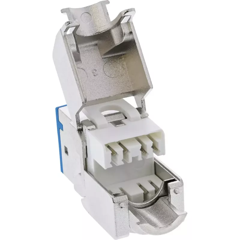 InLine Keystone υποδοχή RJ45, θωρακισμένη, Cat.6A, μπλε συσκευασία 8 τεμ.