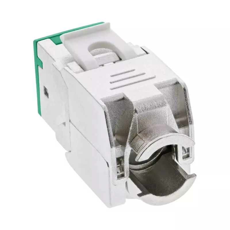 InLine Keystone υποδοχή RJ45, θωρακισμένη, Cat.6A, πράσινη συσκευασία 8 τεμ.