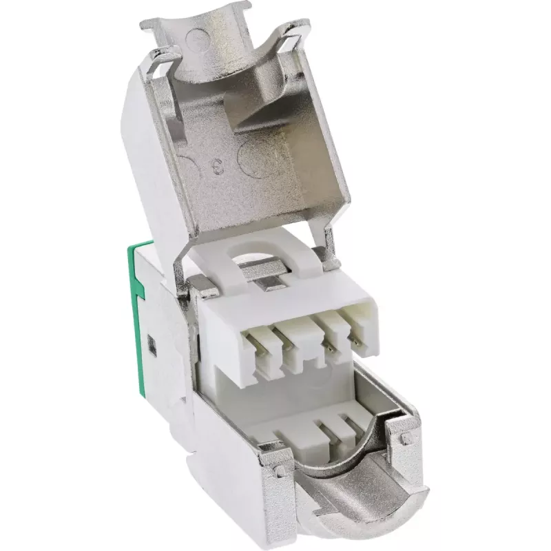 InLine Keystone υποδοχή RJ45, θωρακισμένη, Cat.6A, πράσινη συσκευασία 8 τεμ.