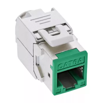 InLine Keystone υποδοχή RJ45, θωρακισμένη, Cat.6A, πράσινη συσκευασία 8 τεμ.