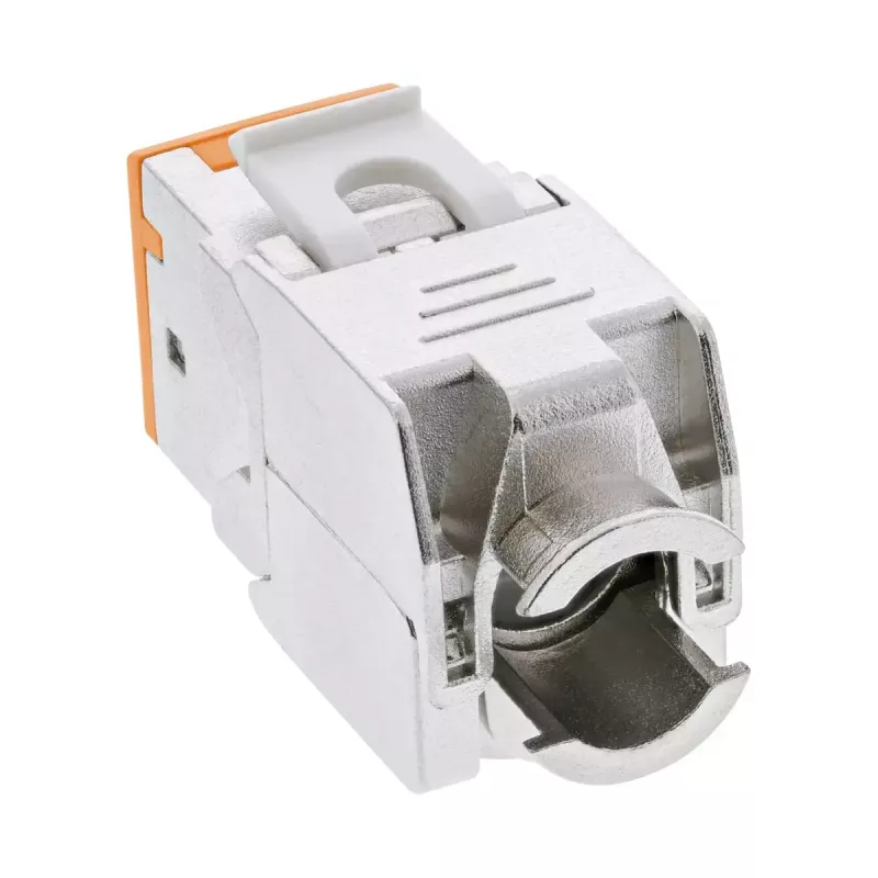 InLine Keystone υποδοχή RJ45, θωρακισμένη, Cat.6A, πορτοκαλί συσκευασία 8 τεμ.