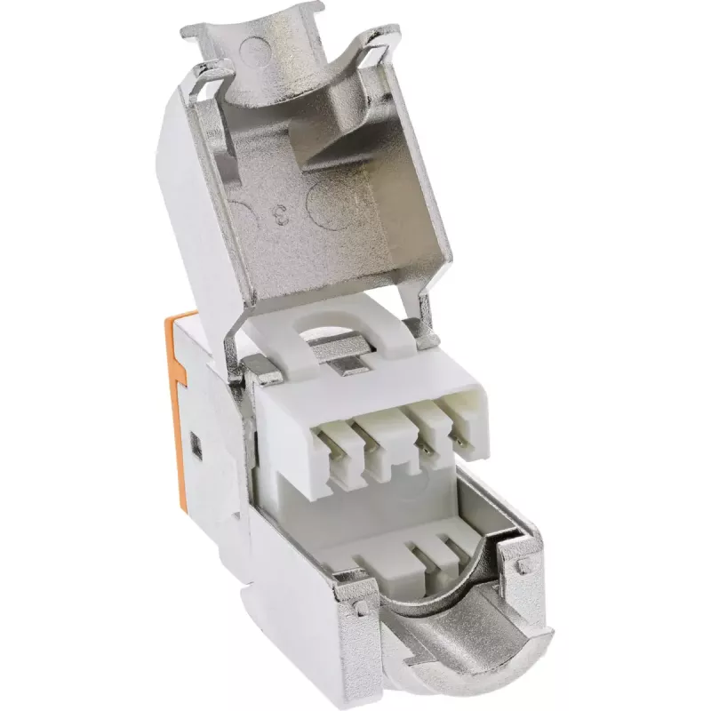 InLine Keystone υποδοχή RJ45, θωρακισμένη, Cat.6A, πορτοκαλί συσκευασία 8 τεμ.