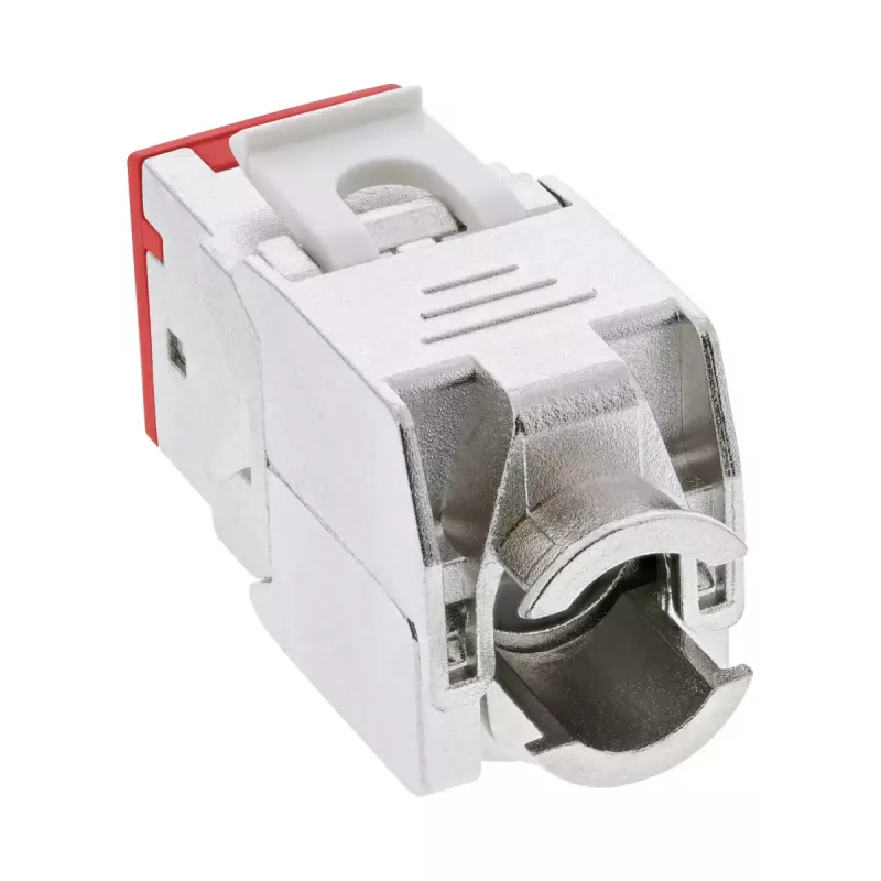 InLine Keystone υποδοχή RJ45, θωρακισμένη, Cat.6A, κόκκινη, συσκευασία 8 τεμ.
