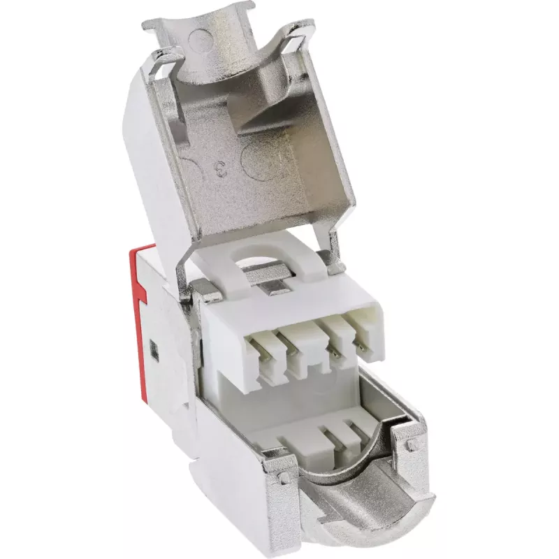 InLine Keystone υποδοχή RJ45, θωρακισμένη, Cat.6A, κόκκινη, συσκευασία 8 τεμ.