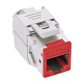InLine Keystone υποδοχή RJ45, θωρακισμένη, Cat.6A, κόκκινη, συσκευασία 8 τεμ.