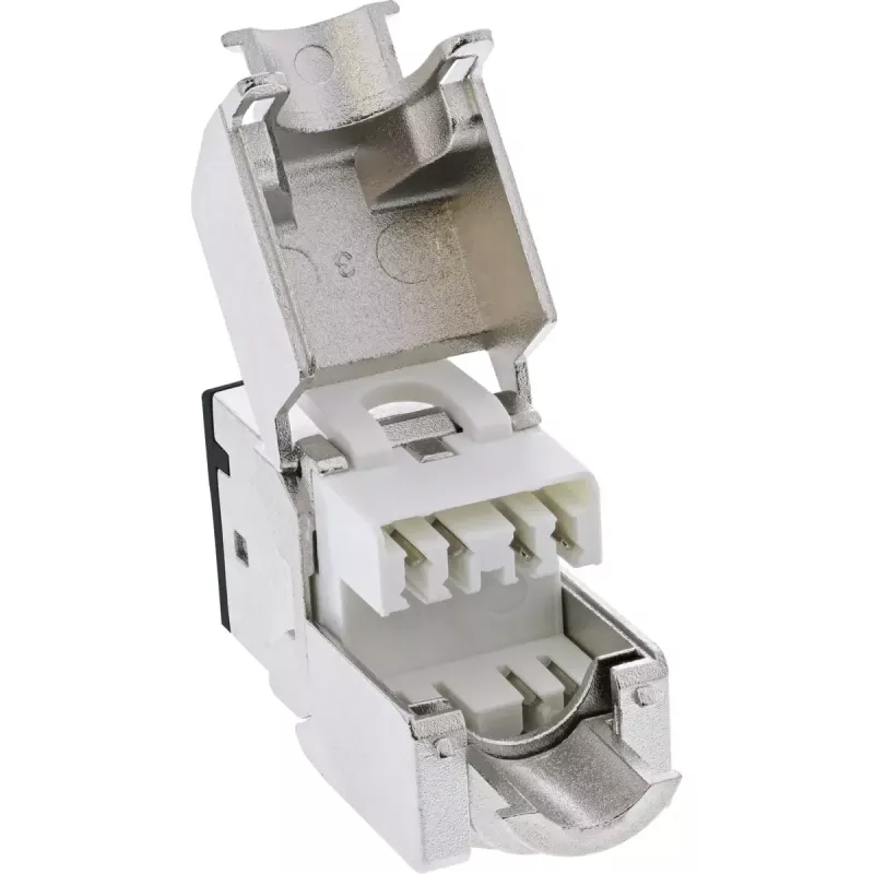 InLine Keystone υποδοχή RJ45, θωρακισμένη, Cat.6A, μαύρη, συσκευασία 8 τεμ.