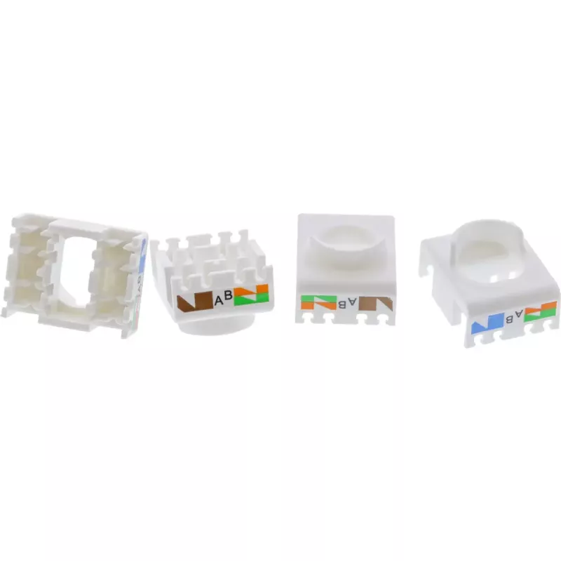 InLine Keystone υποδοχή RJ45, θωρακισμένη, Cat.6A, μαύρη, συσκευασία 8 τεμ.