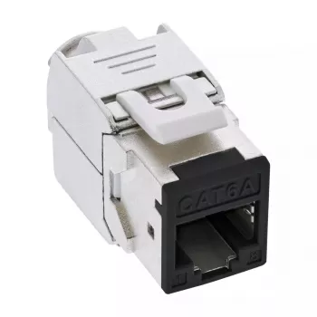 InLine Keystone υποδοχή RJ45, θωρακισμένη, Cat.6A, μαύρη, συσκευασία 8 τεμ.