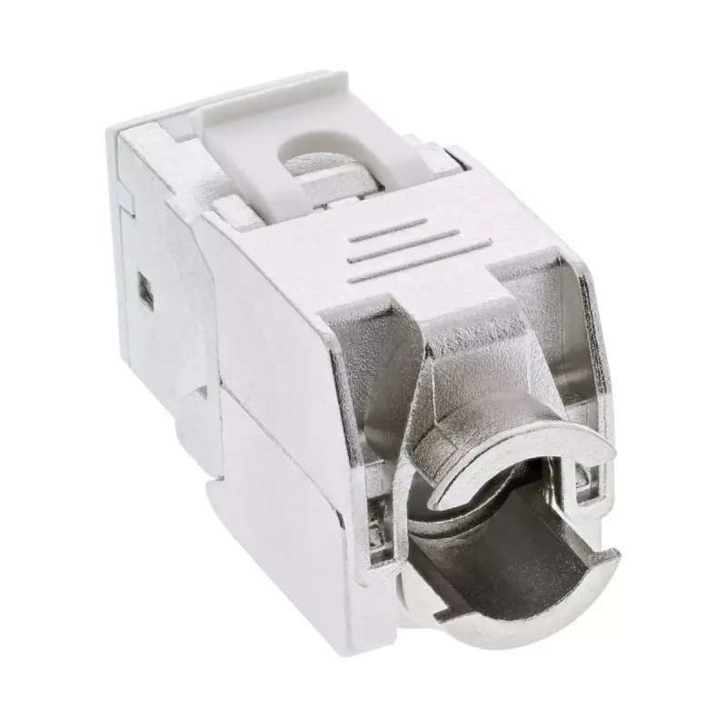 InLine Keystone υποδοχή RJ45, θωρακισμένη, Cat.6A, λευκή, συσκευασία 8 τεμ.