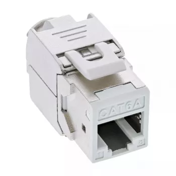 InLine Keystone υποδοχή RJ45, θωρακισμένη, Cat.6A, λευκή, συσκευασία 8 τεμ.