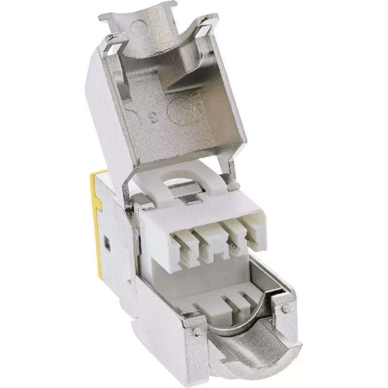 InLine Keystone υποδοχή RJ45, θωρακισμένη, Cat.6A, κίτρινη, συσκευασία 8 τεμ.