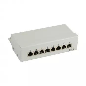InLine Patch Panel Cat.6 8 Port για Desktop γκρι RAL7035